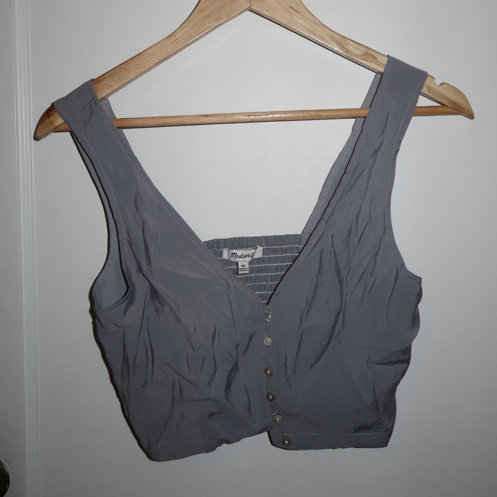 Madewell Softdrape Gwen Crop Vest Top Still Dawn Gray Size 00